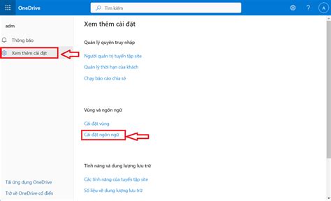 onedrive language settings